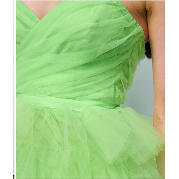Neon Green Tulle Hi-Lo Dress - Picture 4 of 5